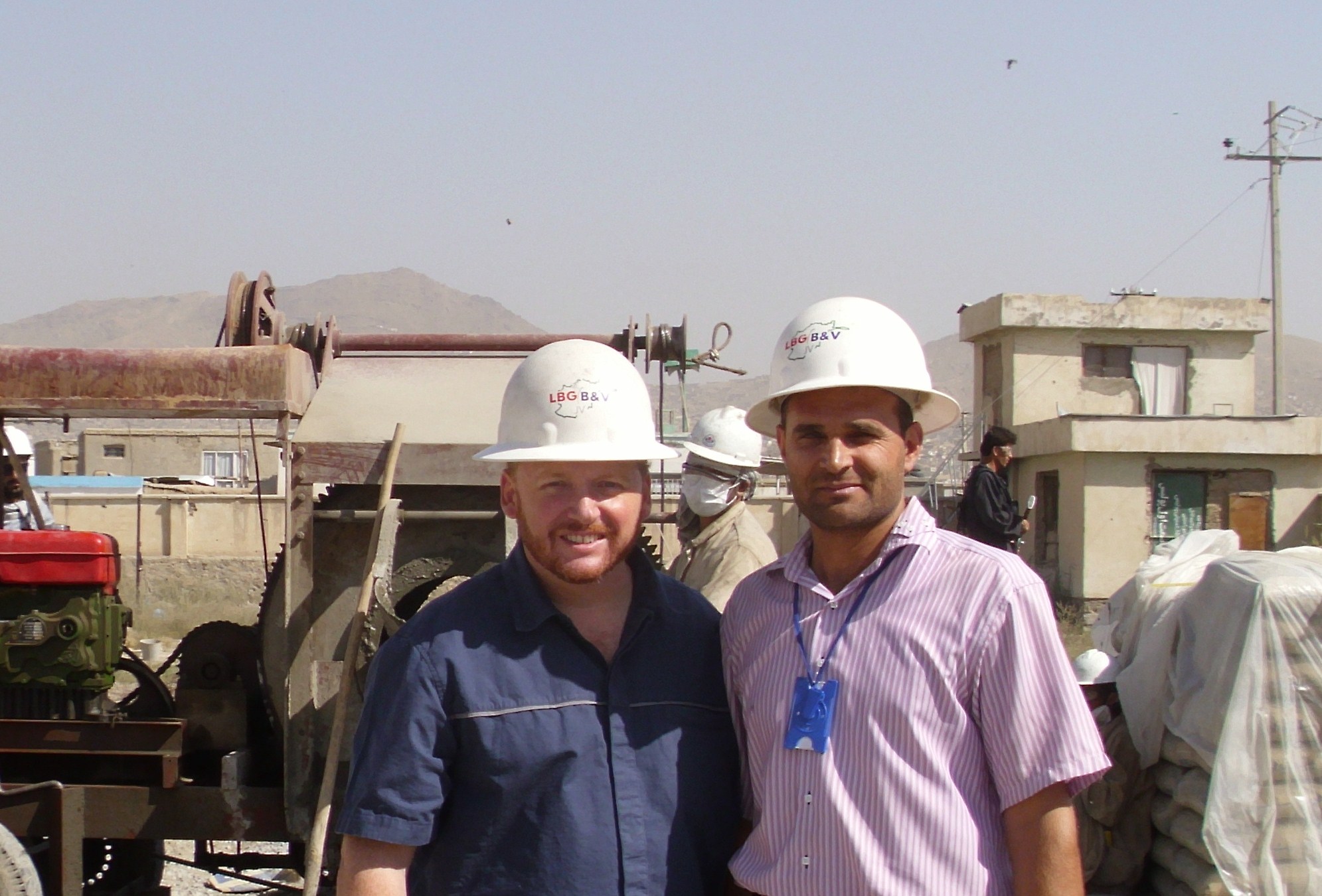 Concrete and materials-testing work associated with Dr. Rob's laboratory in Wazir Akbar Khan, Kabul.