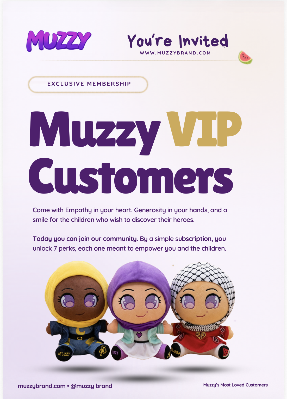 Muzzy Brand VIP program information graphic